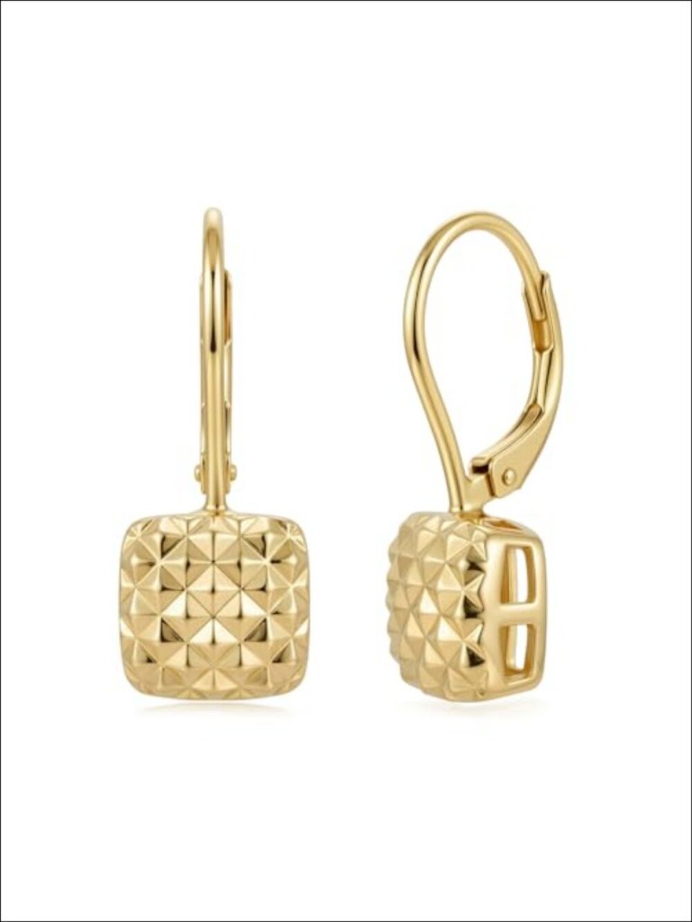 14K Gold Plated Dangle Drop Hoop Earrings for Women Leverback